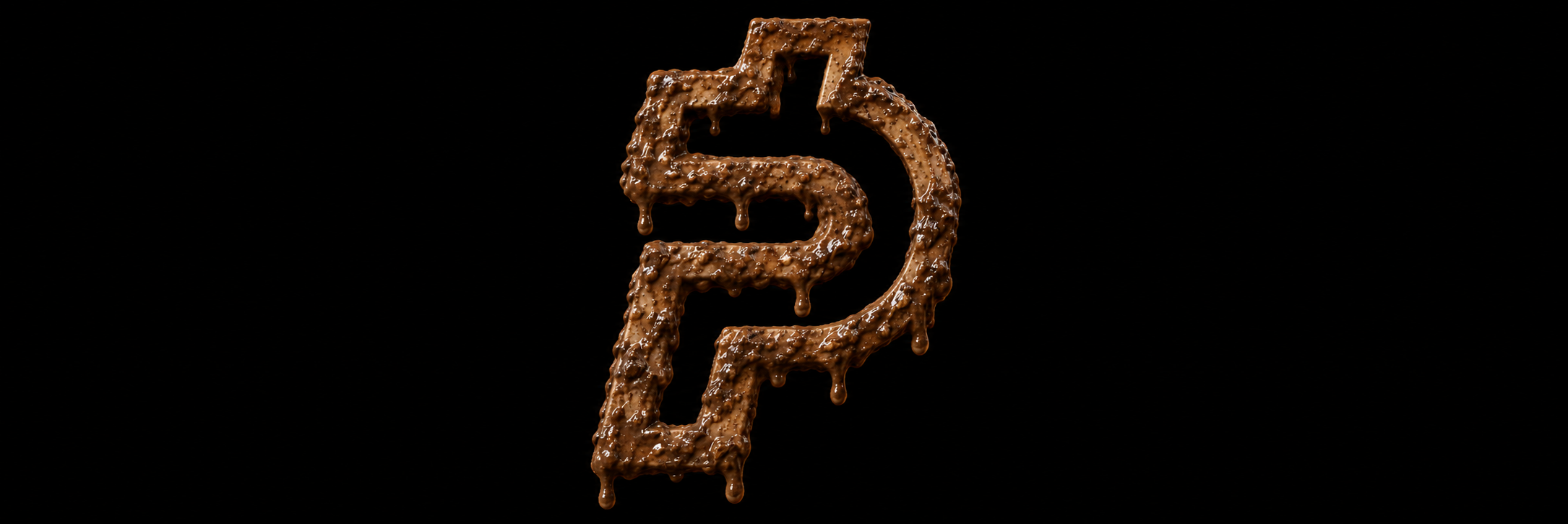 Wide POOPAID black and glossy brown banner