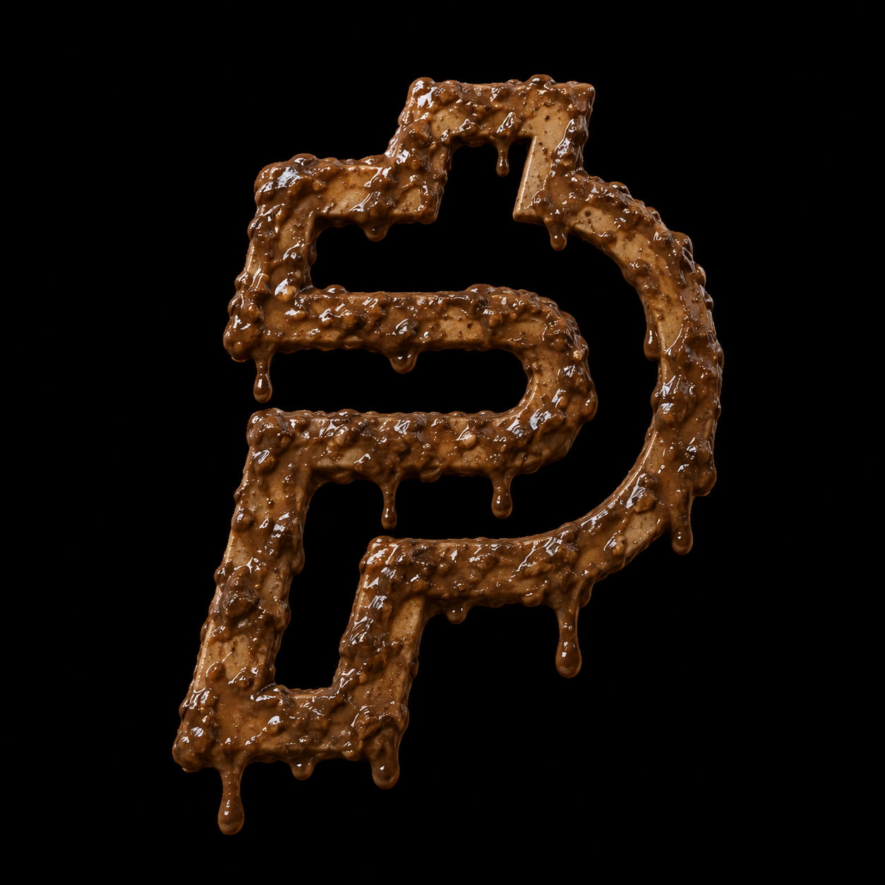 POOPAID glossy brown emblem on black background